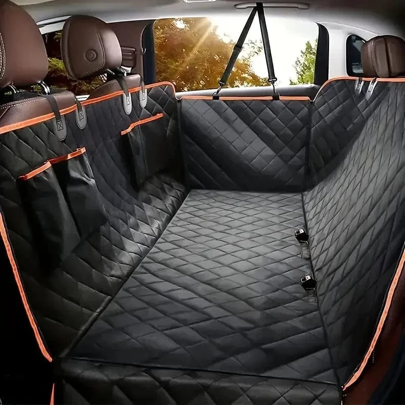 FluffyPaw 100% Waterproof Dog Car Seat Cover – Scratch Proof & Nonslip Orange Red