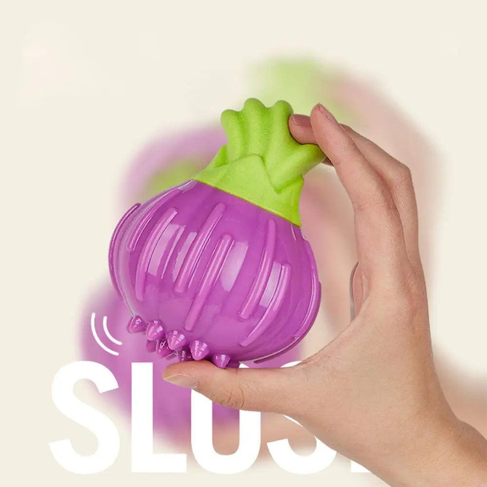 FluffyPaw Cute Veggie Squeaky Dog Chew Toy