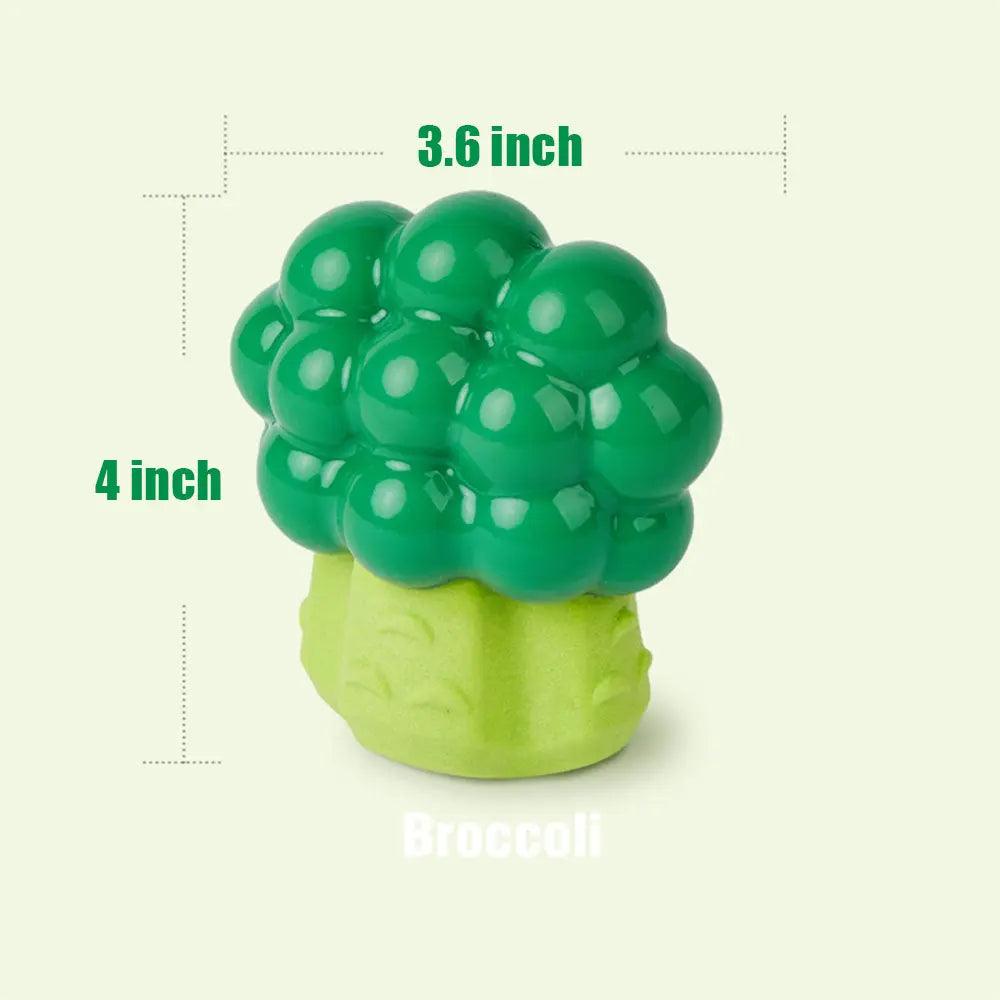 FluffyPaw Cute Veggie Squeaky Dog Chew Toy Broccoli