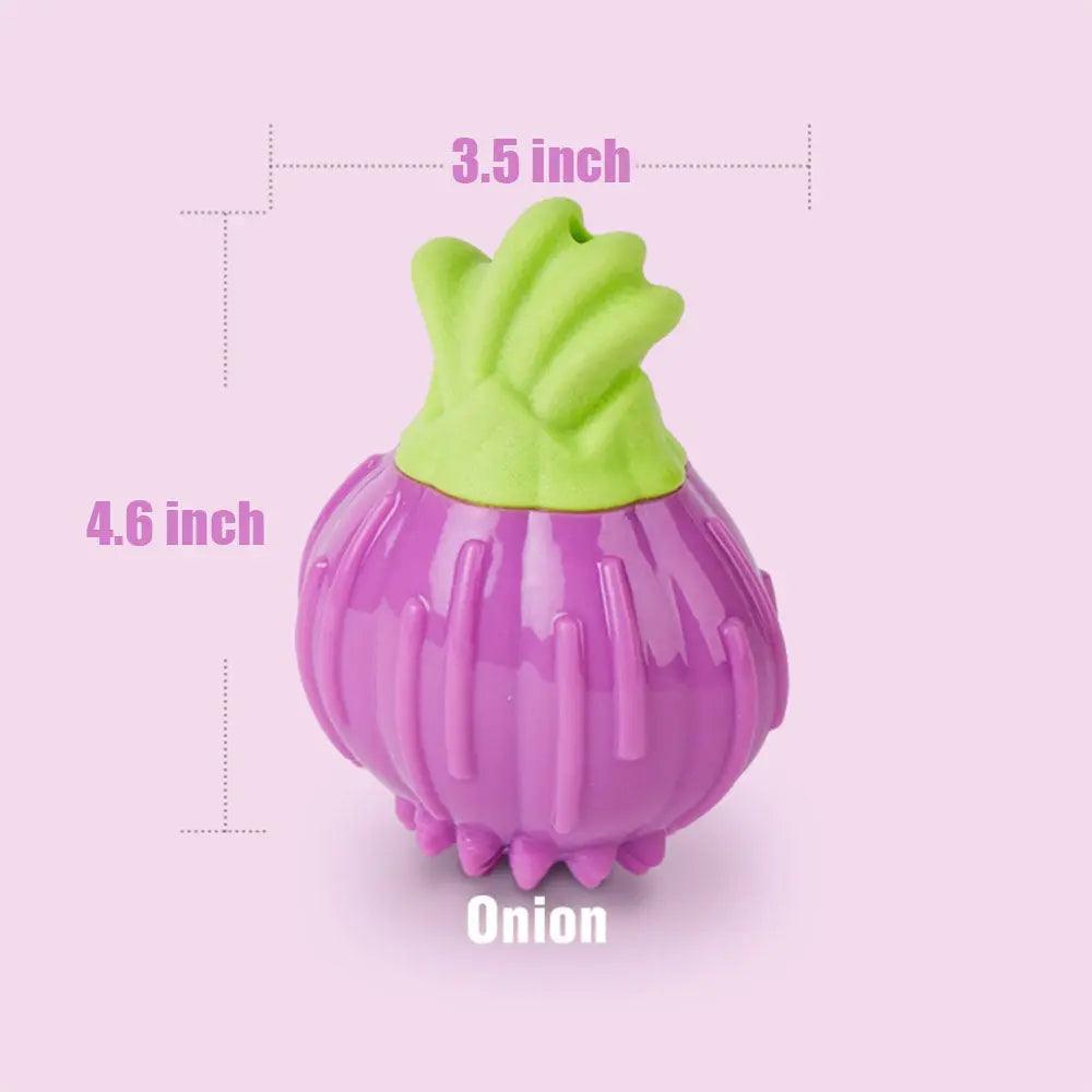 FluffyPaw Cute Veggie Squeaky Dog Chew Toy Onion