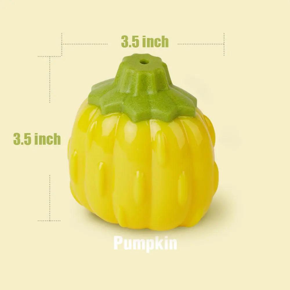 FluffyPaw Cute Veggie Squeaky Dog Chew Toy Pumpkin