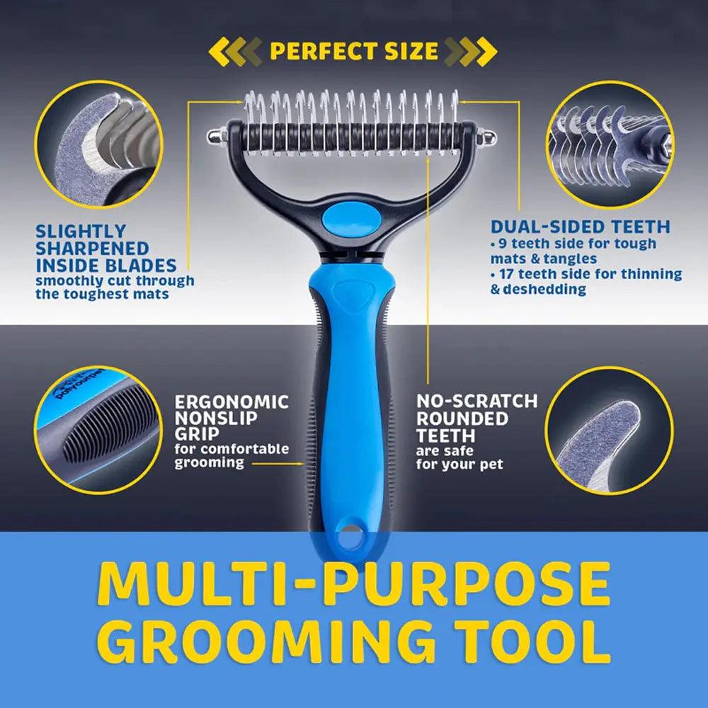 FluffyPaw Dog DeShedding Grooming Brush