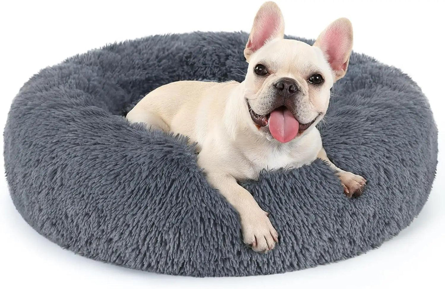 FluffyPaw Donut Dog Bed S / 15in Diameter / Dark Gray