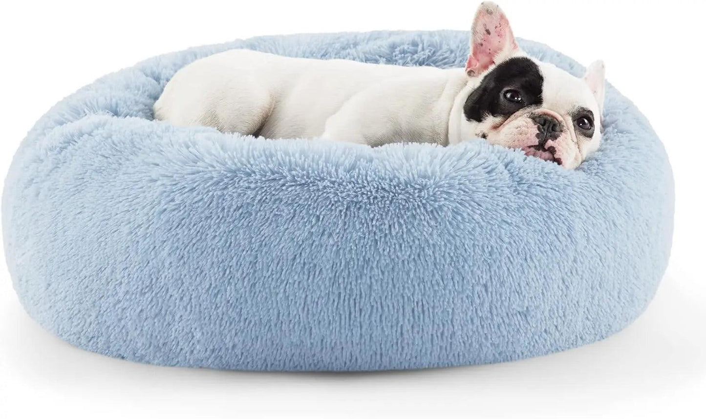 FluffyPaw Donut Dog Bed S / 15in Diameter / Light Blue
