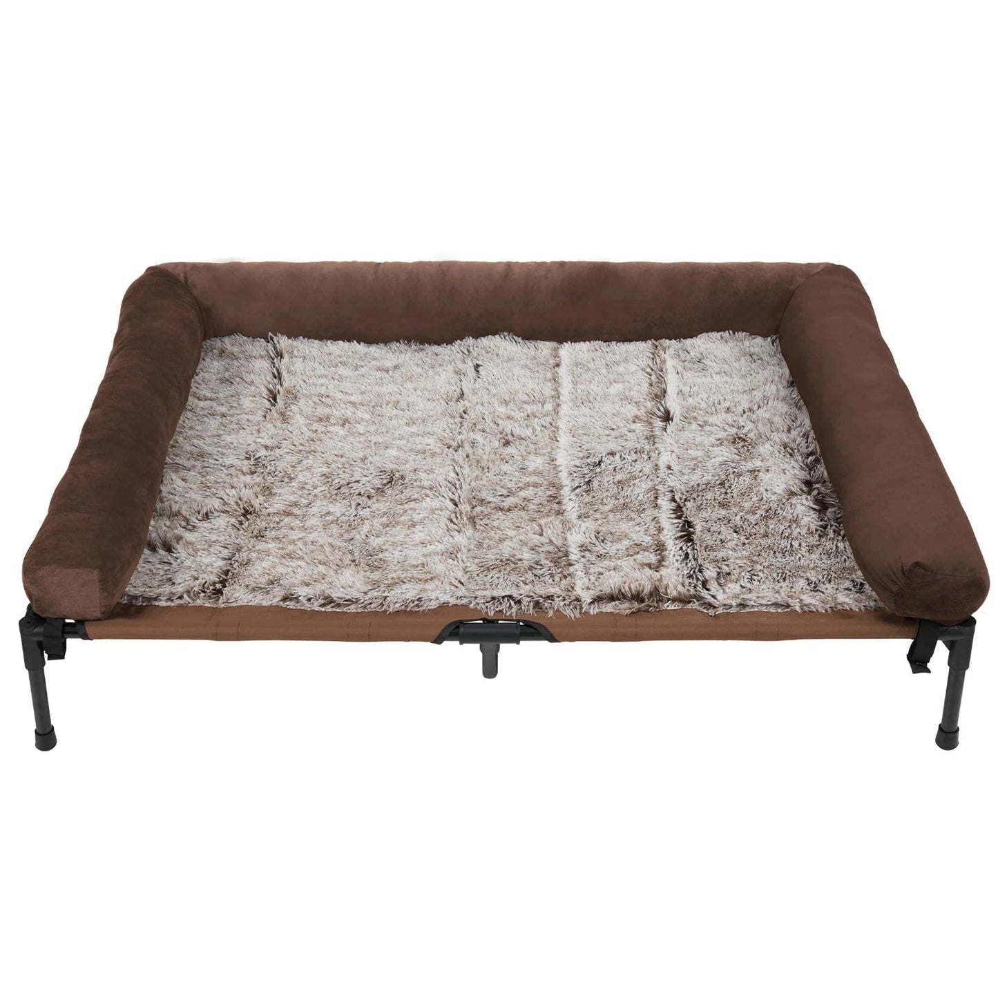 FluffyPaw Extra Large Elevated Dog Bed with Bolster – Cooling & Waterproof