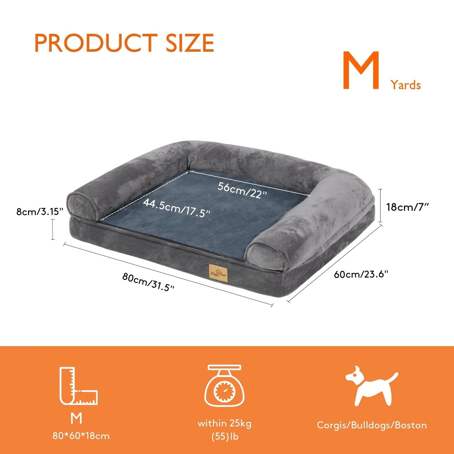 FluffyPaw Extra Large Orthopedic Dog Bed – Washable Foam Mattress Gray Medium