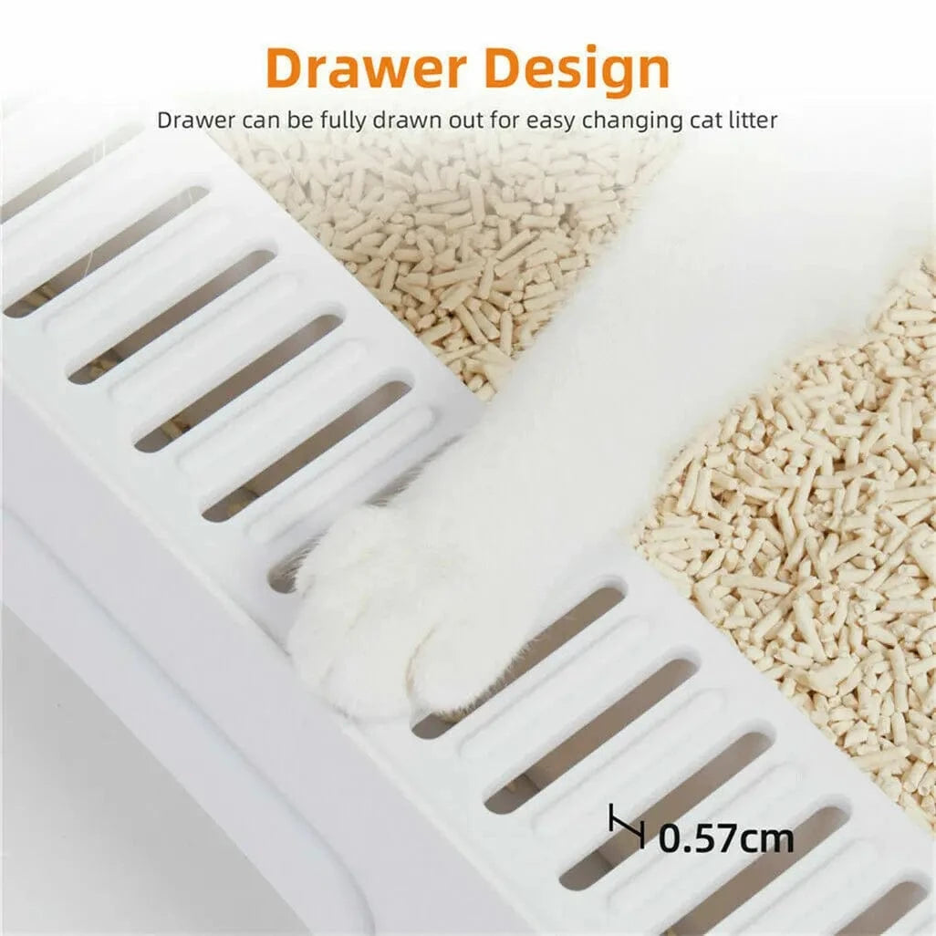 FluffyPaw Foldable Enclosed Cat Litter Box with Scoop – Top & Front Entry