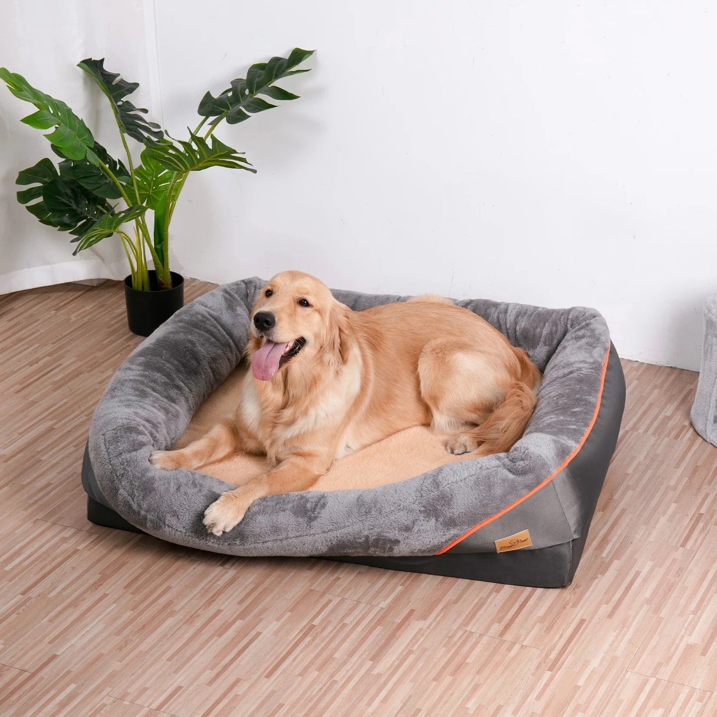 FluffyPaw Jumbo Orthopedic Memory Foam Dog Bed – Bolstered & Waterproof