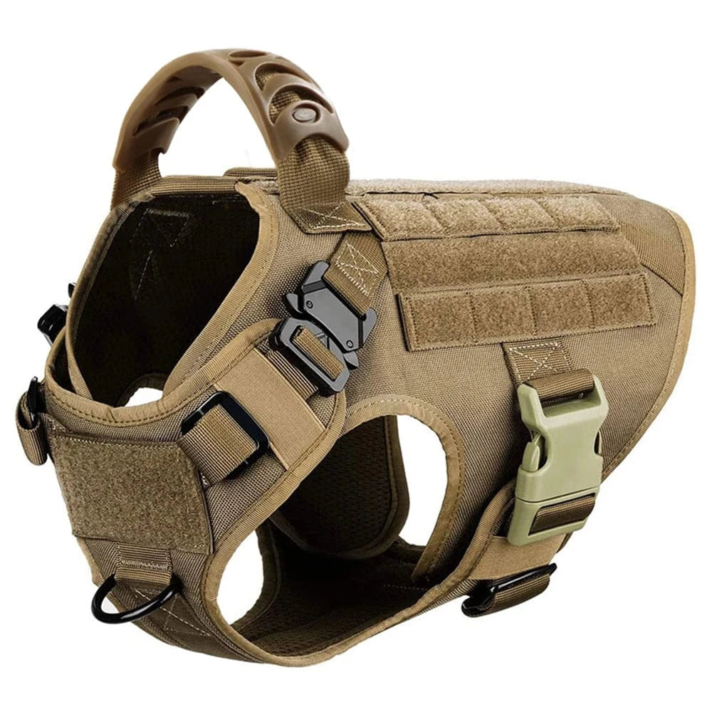 FluffyPaw Large Dog Harness and Leash Set for Medium & Large Dogs Brown Harness / S