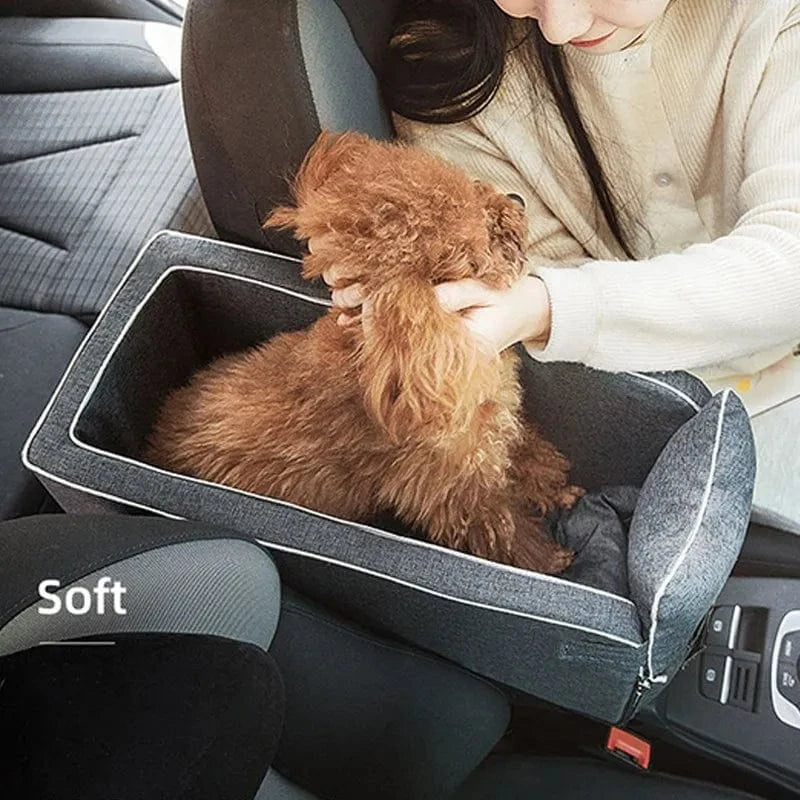 FluffyPaw Portable Dog Car Seat – Central Seat Carrier for Small Pets