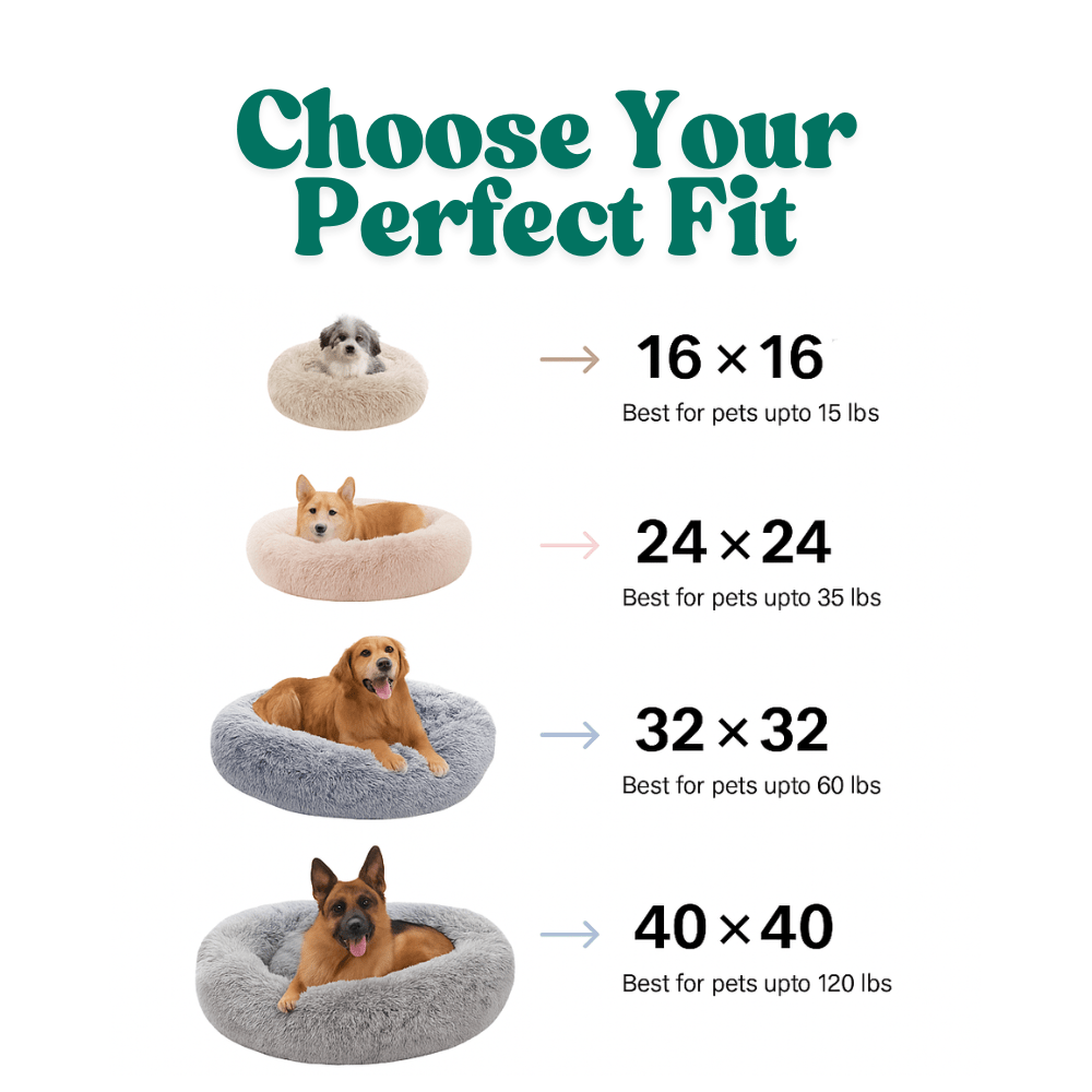 FluffyPaw Tie-Dye Maroon Donut Dog Bed – Soft, Calming, Cozy Pet Bed | FluffyPaw