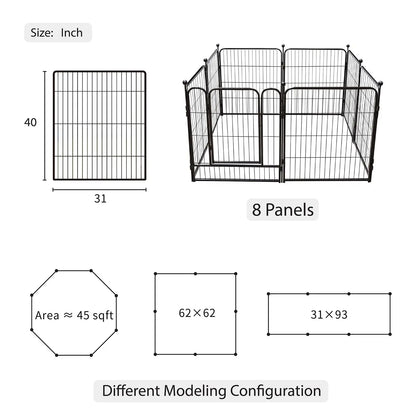 8 Panel Pet Playpen 40" FluffyPaw