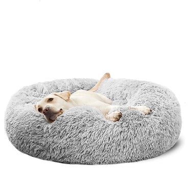 Fluffy Calming Donut Dog Bed