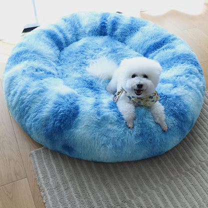 Fluffy Calming Donut Dog Bed