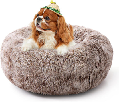 Fluffy Calming Donut Dog Bed