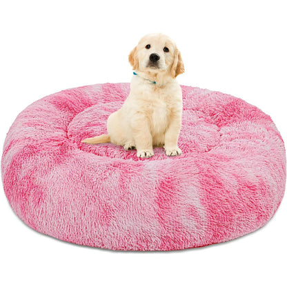 Fluffy Calming Donut Dog Bed