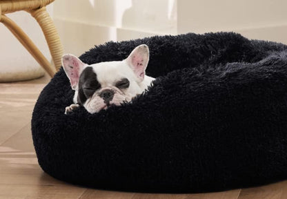 Fluffy Calming Donut Dog Bed