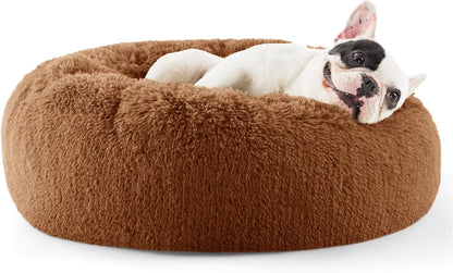 Fluffy Calming Donut Dog Bed