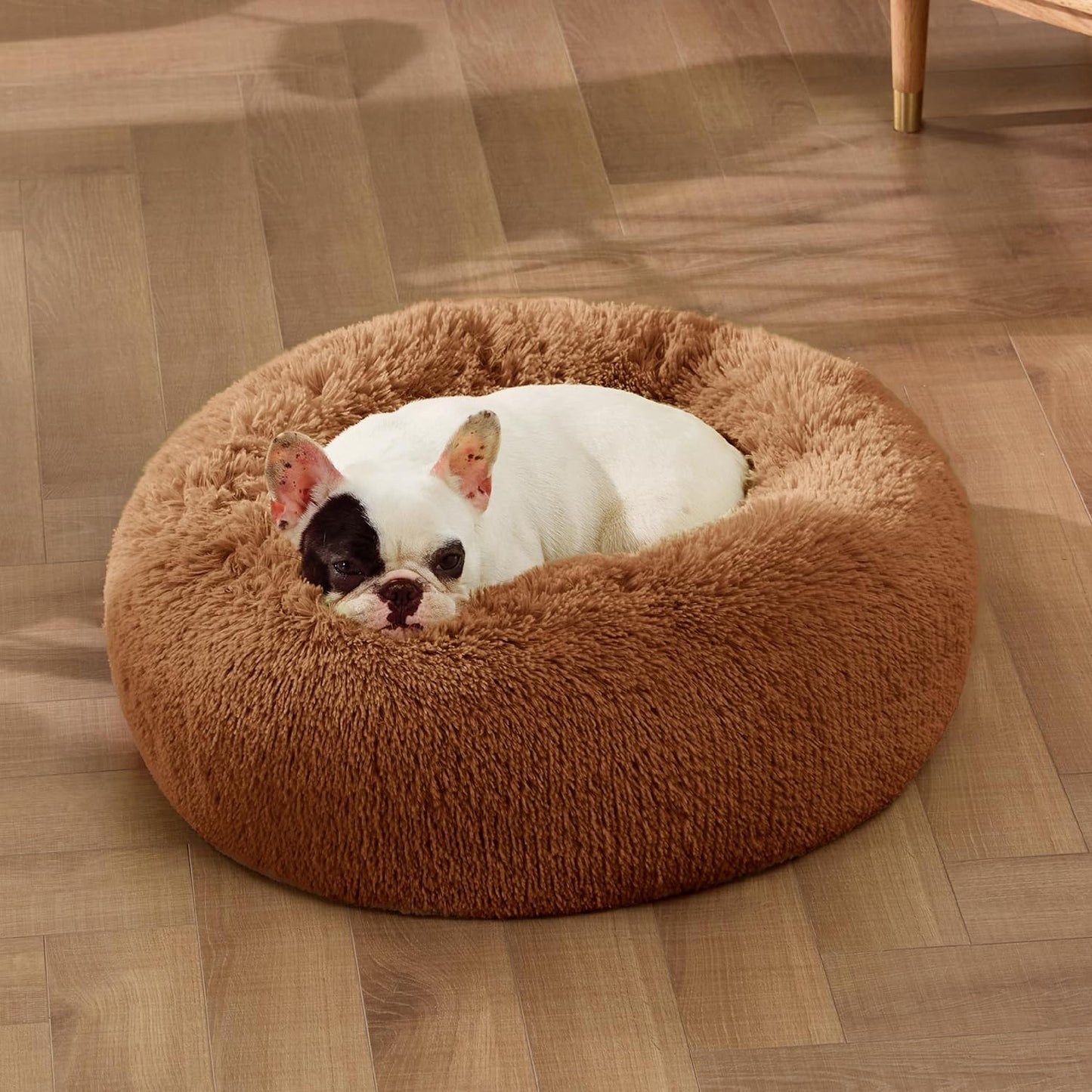 Fluffy Calming Donut Dog Bed