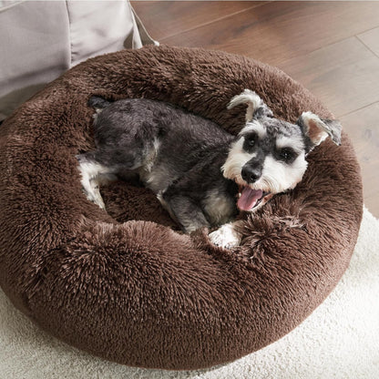 Fluffy Calming Donut Dog Bed