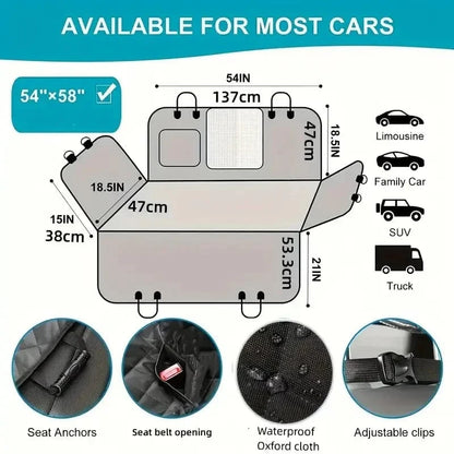 FluffyPaw 100% Waterproof Dog Car Seat Cover – Scratch Proof & Nonslip