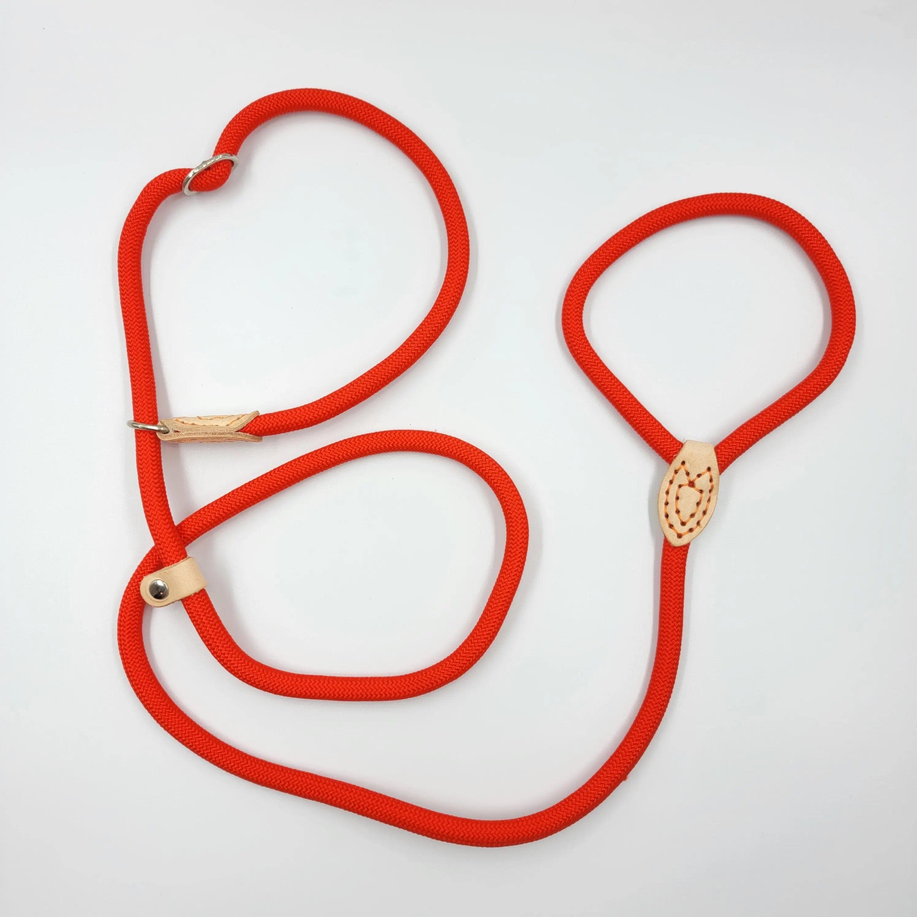 FluffyPaw 4 Ft. Quick Slide P-style Dog Leash Red