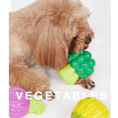 FluffyPaw Cute Veggie Squeaky Dog Chew Toy