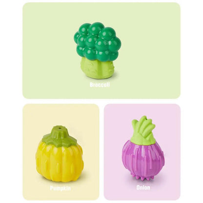 FluffyPaw Cute Veggie Squeaky Dog Chew Toy