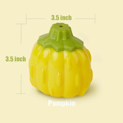 FluffyPaw Cute Veggie Squeaky Dog Chew Toy Pumpkin
