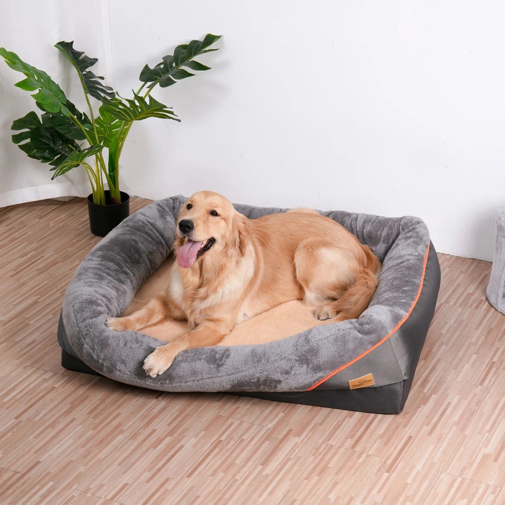 FluffyPaw Jumbo Orthopedic Memory Foam Dog Bed – Bolstered & Waterproof