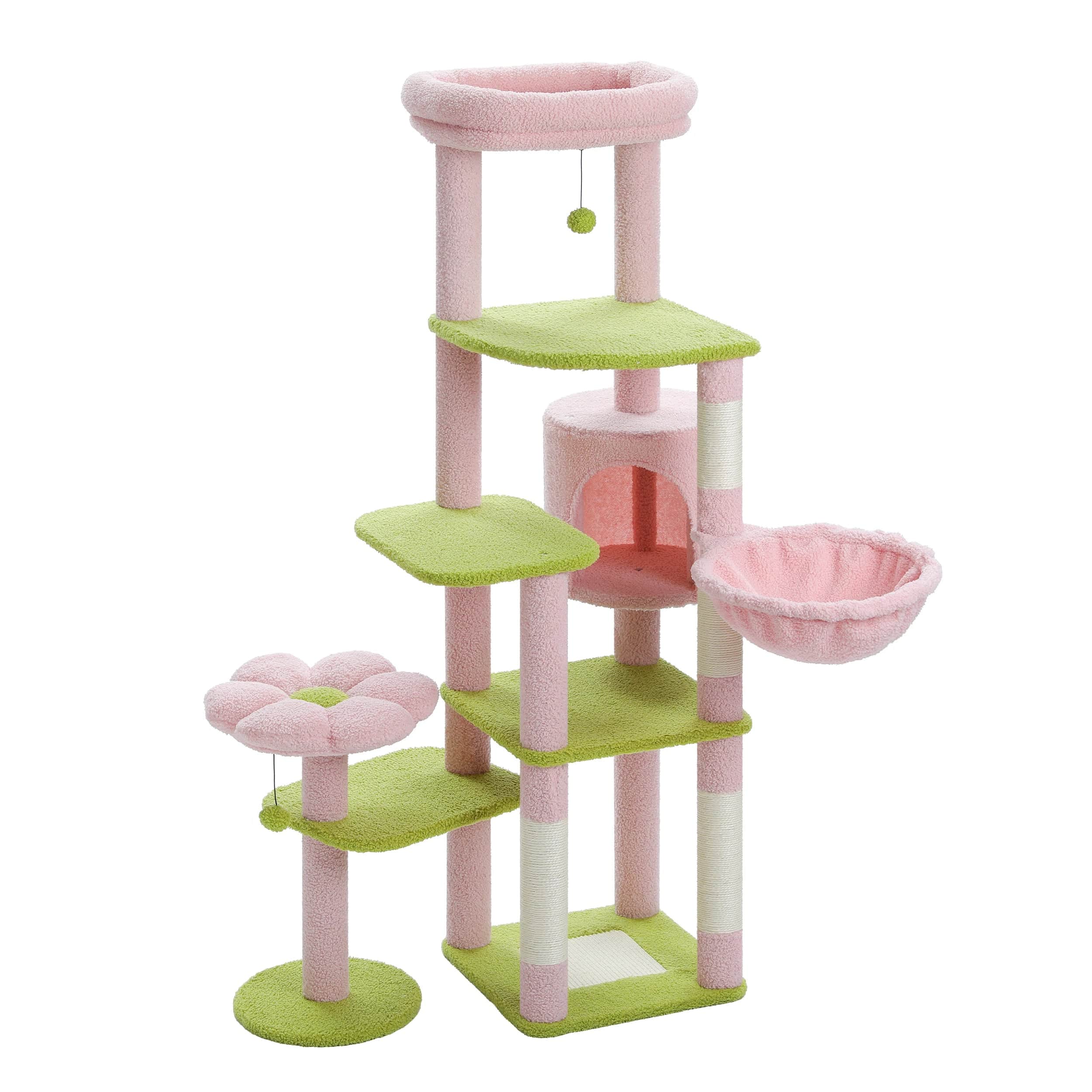 FluffyPaw Large Cat Tree for Indoor Large Cats Tall Cat Tower for Fat Cats with Super Big Hammock, Cat Climbing Trees with Scratching Post Amt0233Pk (1052)