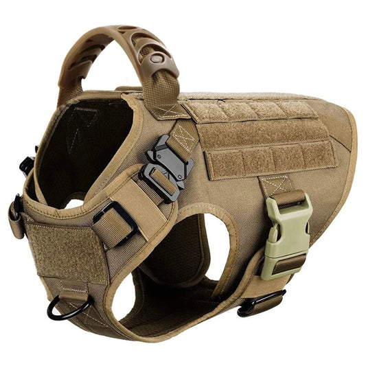 FluffyPaw Large Dog Harness and Leash Set for Medium & Large Dogs Brown Harness / S