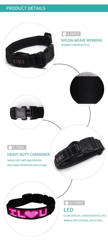 FluffyPaw LED Dog Collar - Programable