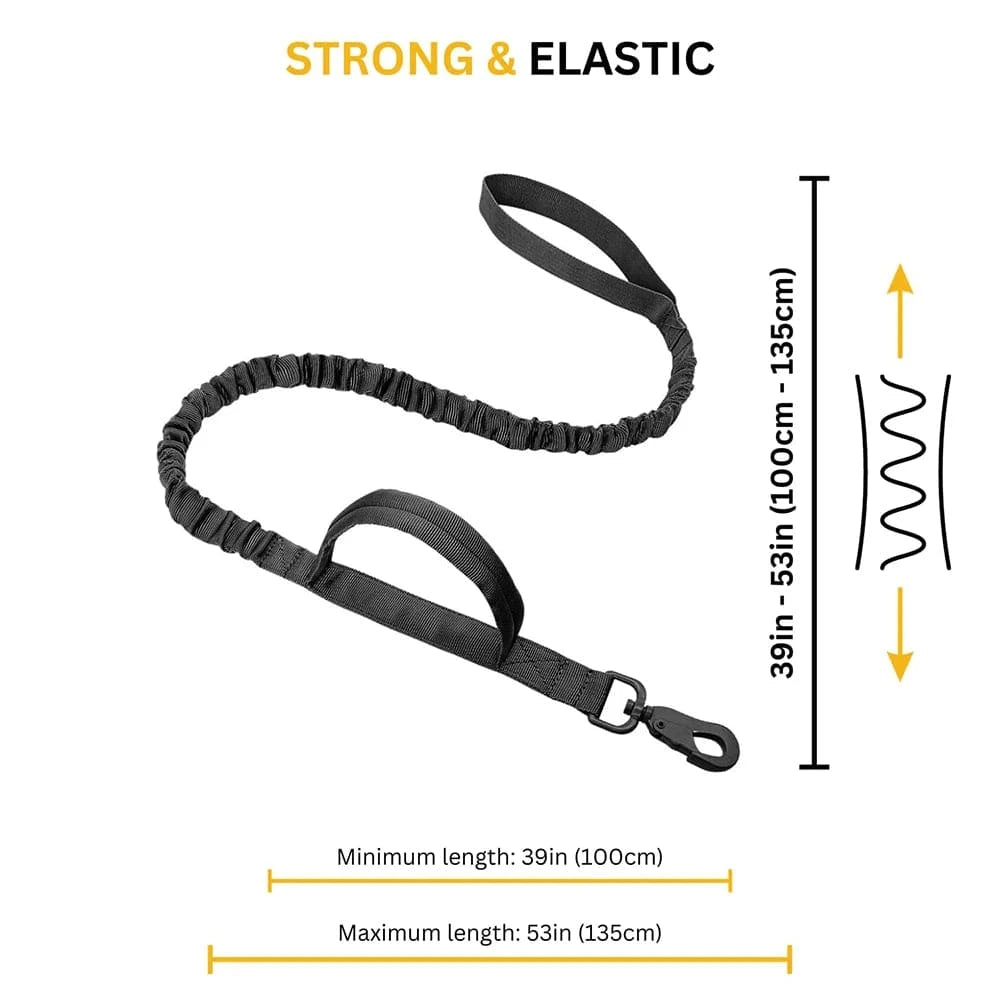 FluffyPaw Military Adjustable Dog Leash with Quick Release & 2 Handles