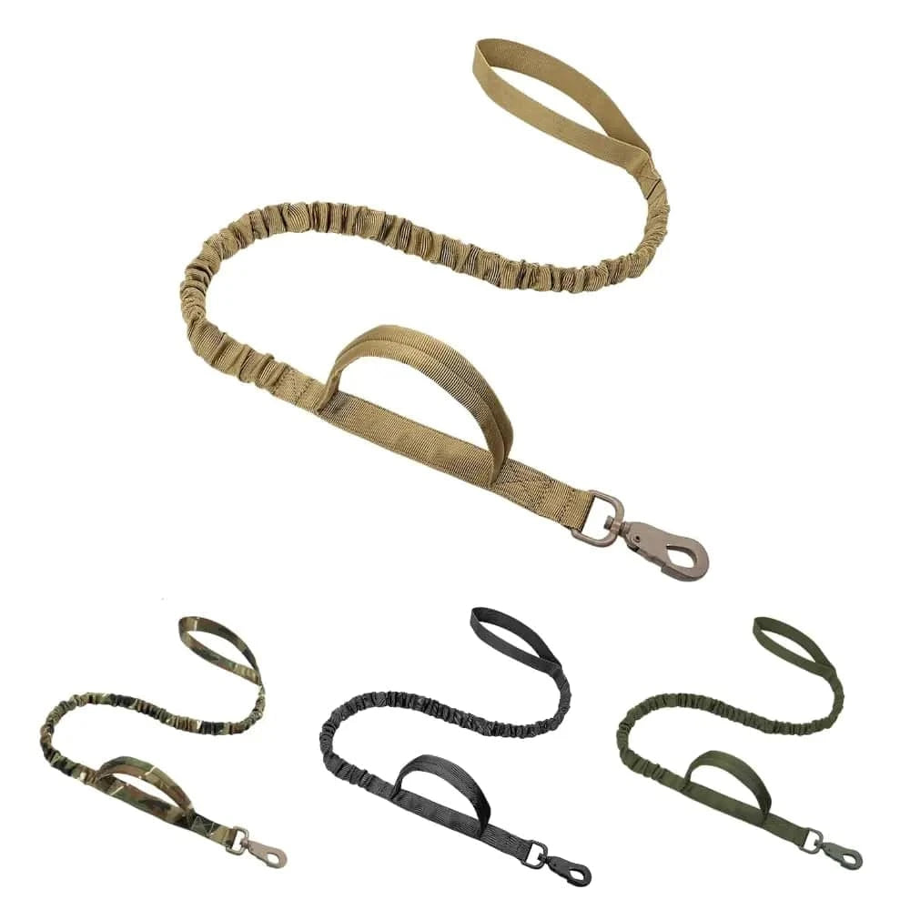 FluffyPaw Military Adjustable Dog Leash with Quick Release & 2 Handles