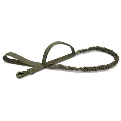 FluffyPaw Military Adjustable Dog Leash with Quick Release & 2 Handles Army Green