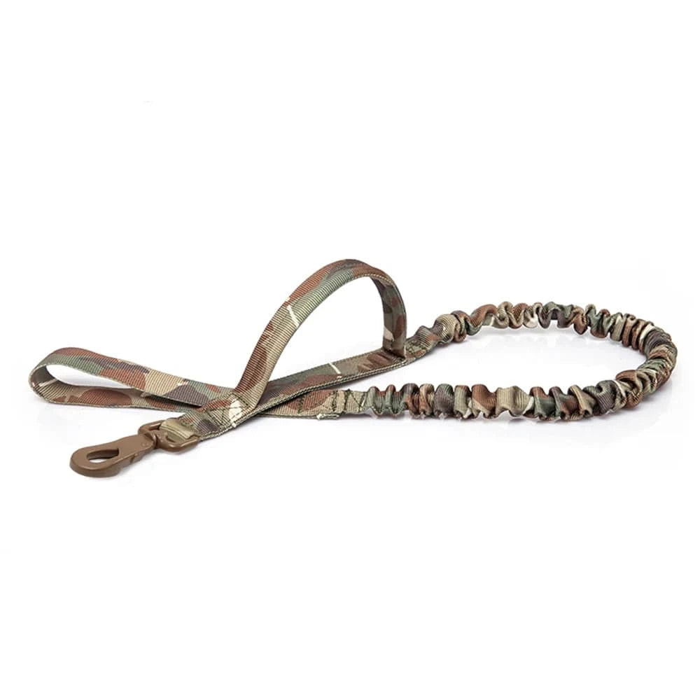 FluffyPaw Military Adjustable Dog Leash with Quick Release & 2 Handles Camouflage