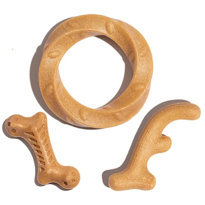FluffyPaw Natural Wooden Dog Chew Toys Set