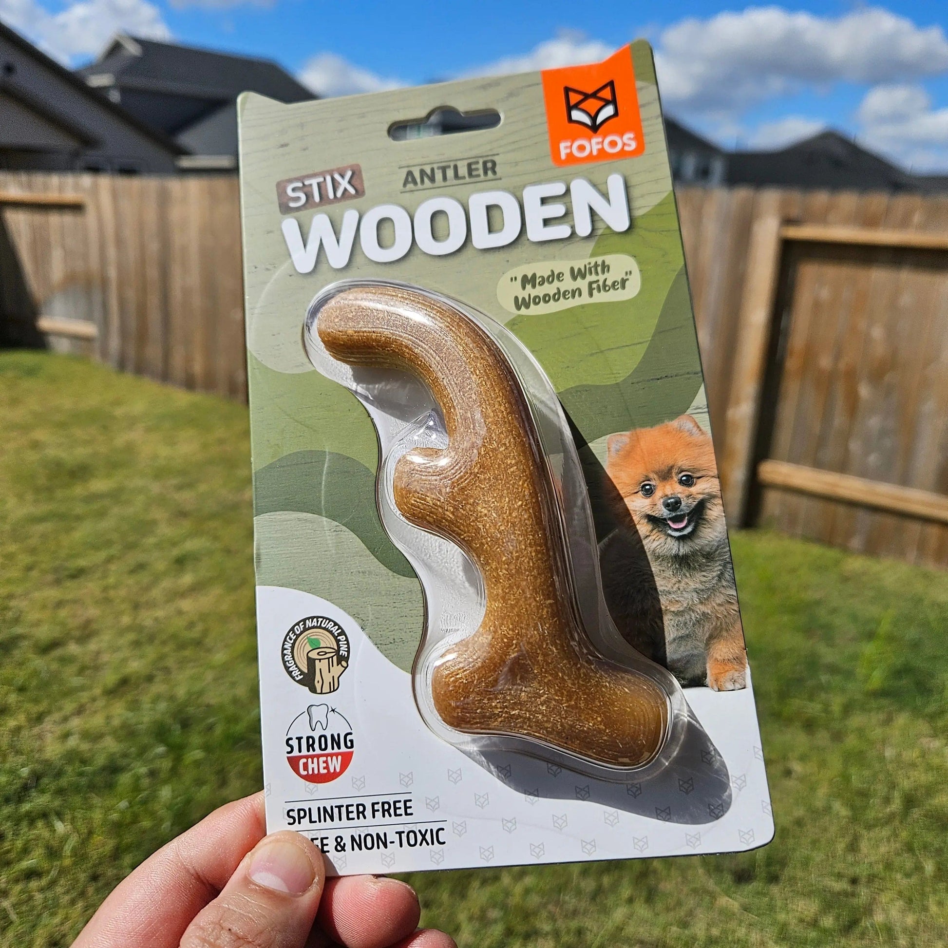 FluffyPaw Natural Wooden Dog Chew Toys Set