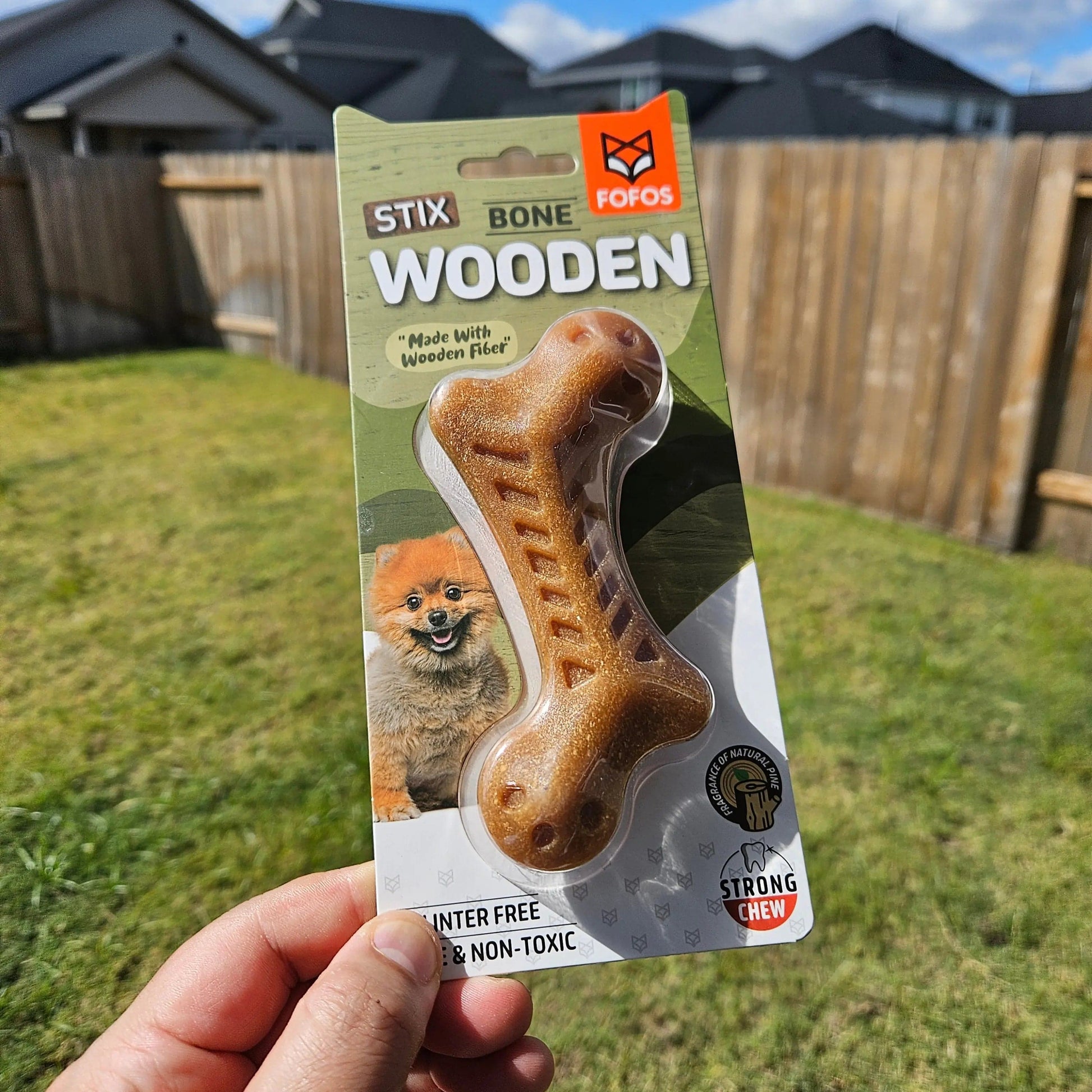 FluffyPaw Natural Wooden Dog Chew Toys Set