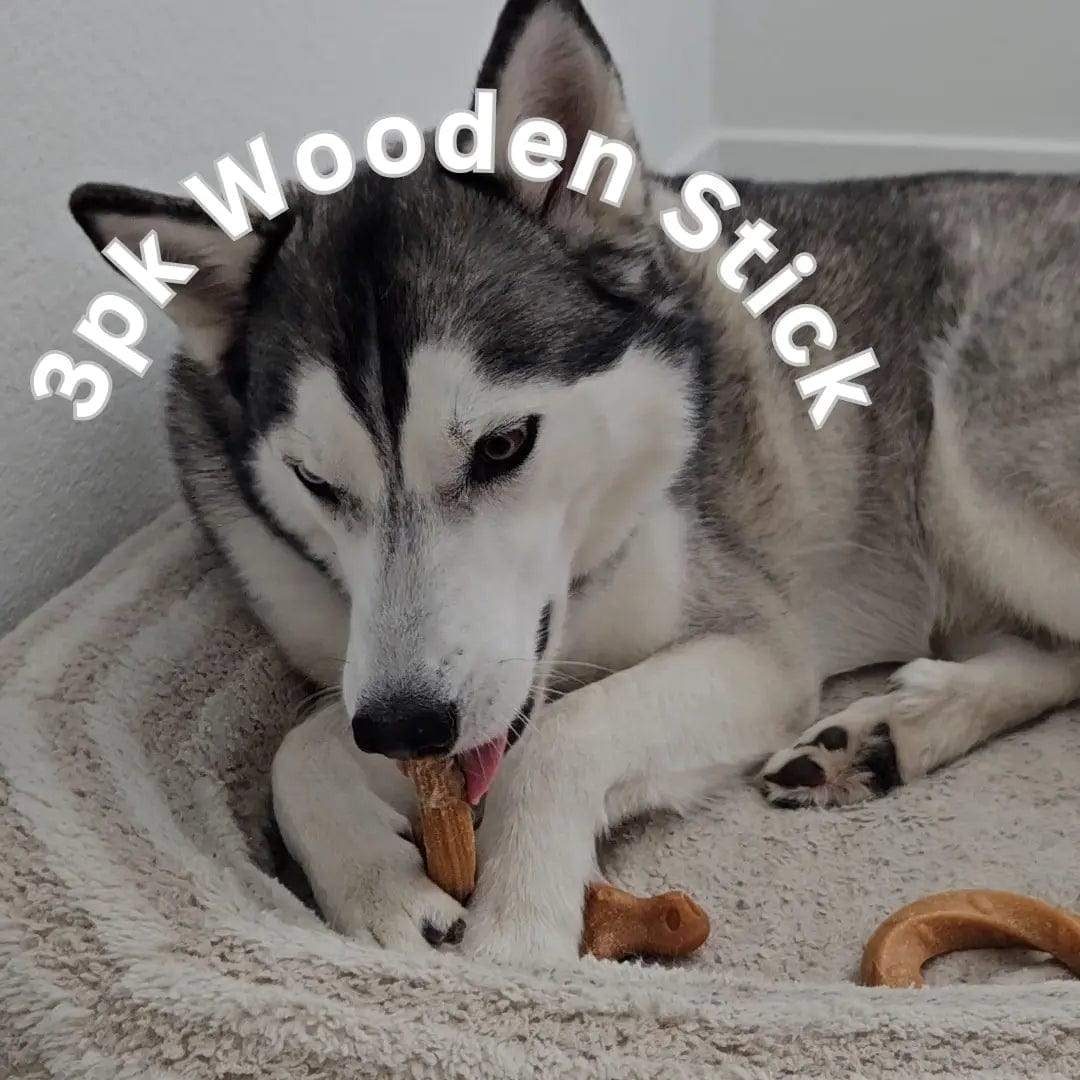 FluffyPaw Natural Wooden Dog Chew Toys Set