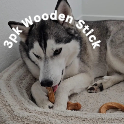 FluffyPaw Natural Wooden Dog Chew Toys Set