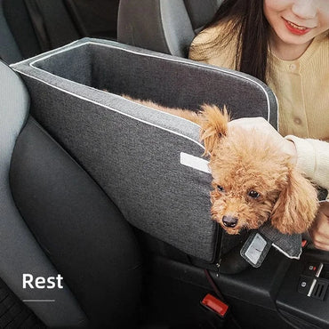 FluffyPaw Portable Dog Car Seat – Central Seat Carrier for Small Pets