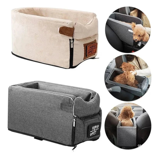 FluffyPaw Portable Dog Car Seat – Central Seat Carrier for Small Pets