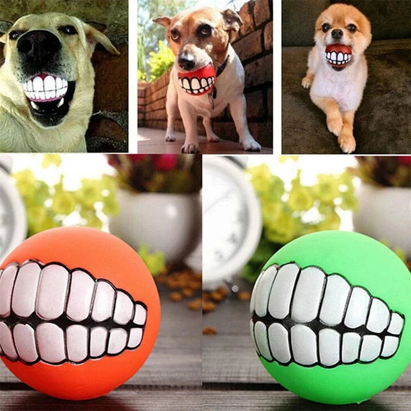 FluffyPaw Silicone Squeaky Dog Chew Toy – Interactive Puppy Ball