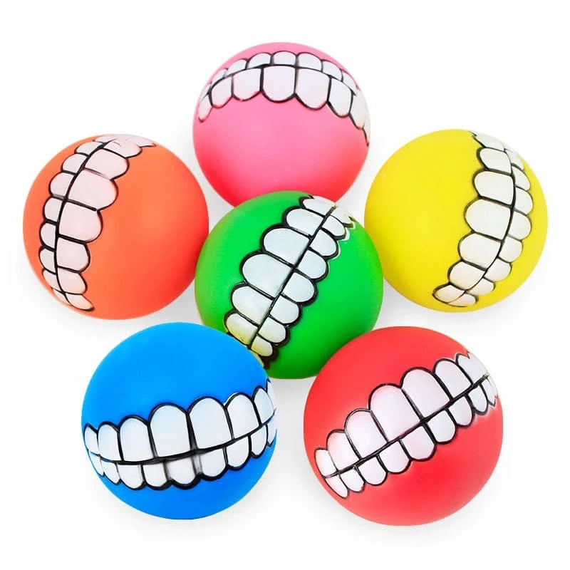 FluffyPaw Silicone Squeaky Dog Chew Toy – Interactive Puppy Ball