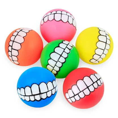 FluffyPaw Silicone Squeaky Dog Chew Toy – Interactive Puppy Ball
