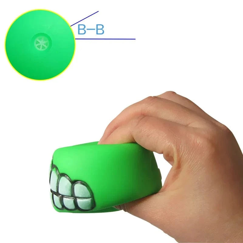FluffyPaw Silicone Squeaky Dog Chew Toy – Interactive Puppy Ball