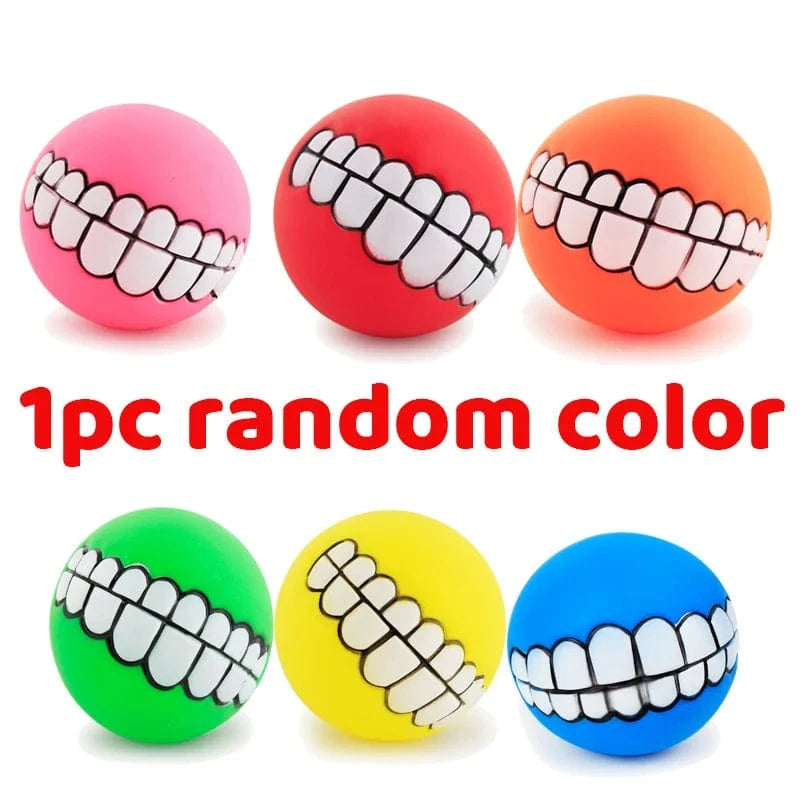FluffyPaw Silicone Squeaky Dog Chew Toy – Interactive Puppy Ball 1Pc Random Color