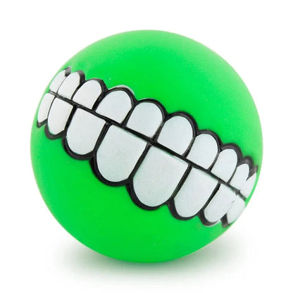 FluffyPaw Silicone Squeaky Dog Chew Toy – Interactive Puppy Ball Green